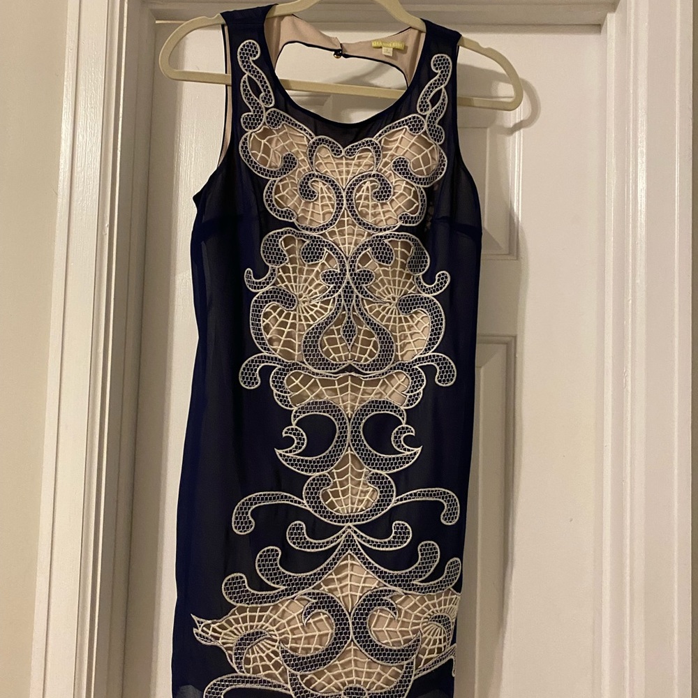 Small Gianni Bini blue & cream dress!  New w/o tag